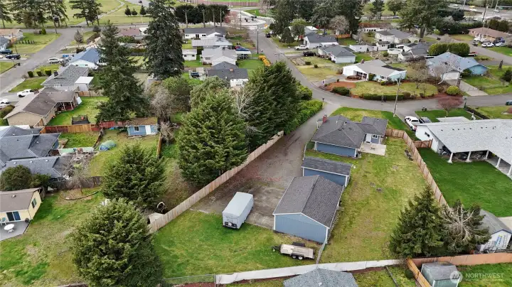 Aerial view looking West towards Fort Steilacoom Park