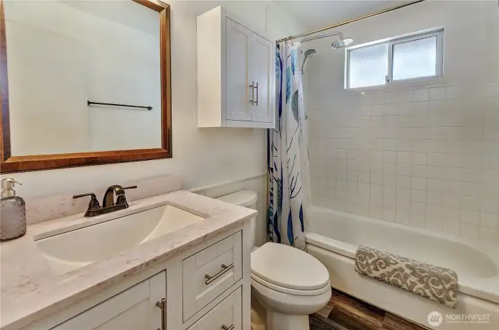 Main Bathroom includes comfort height toilet just like the Primary.