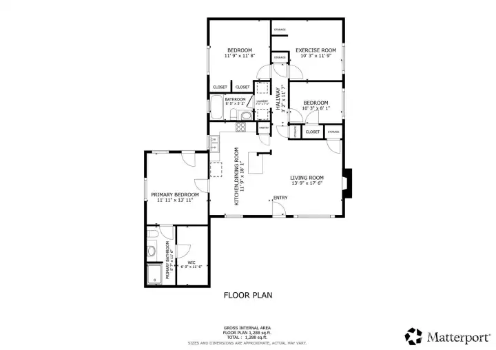 Floor plan of home with dimensions