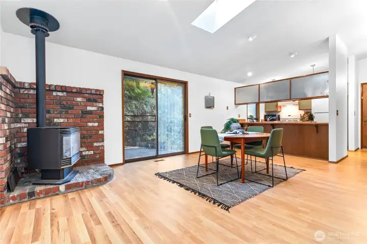 Dining area with skylight