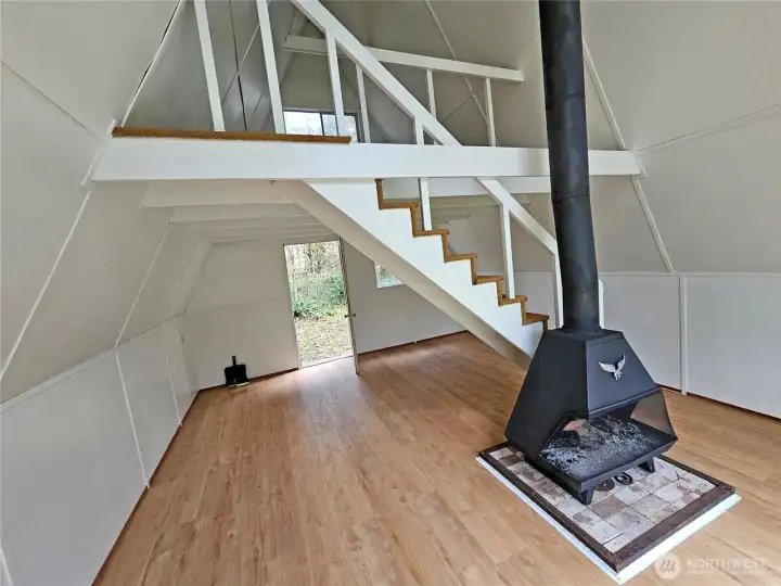 Warm woodstove for those cool camping days