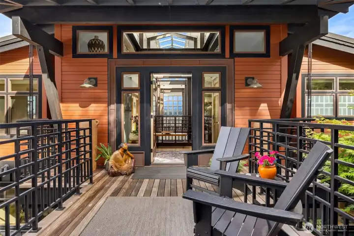 Upper level entrance to home.