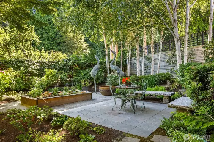 The herons are actually a water feature too!