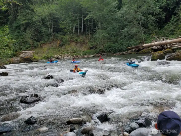 If you like kayaking, imagine having this river in your backyard. We happened to hike to the river this day just in time to watch several groups of kayakers go by.