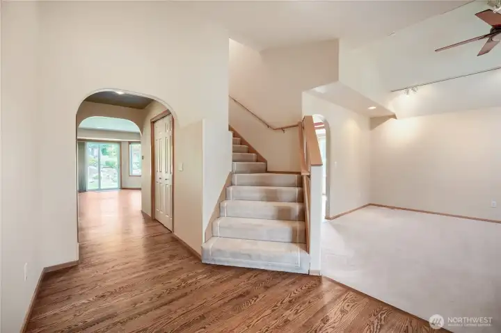 Real Hardwood flooring. Open flowing floor plan.