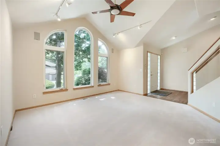 Vaulted ceilings.