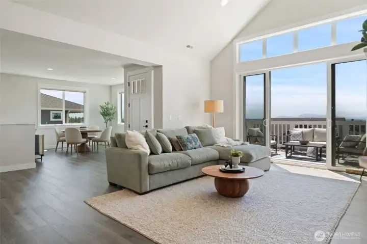 Living room into dining room