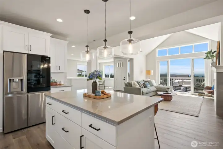 Kitchen views onto the balcony