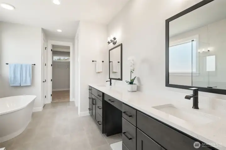 Primary bathroom with double sinks