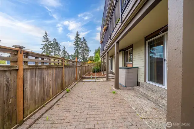 Back patio with gate