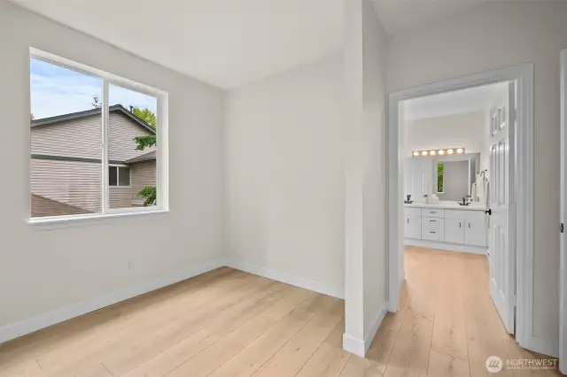 Primary bedroom and bath