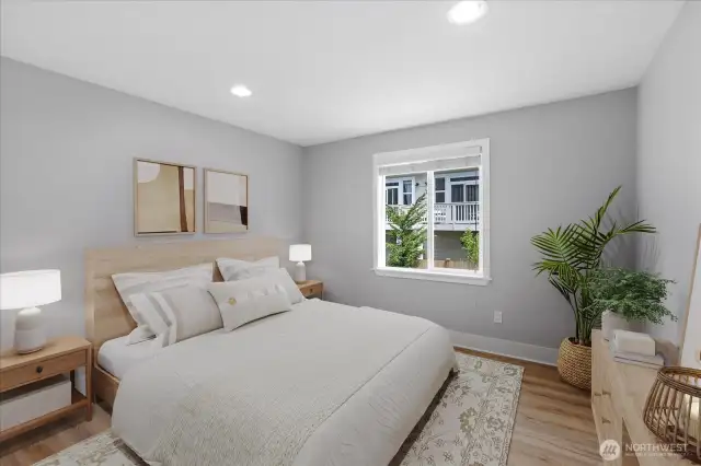 Bedroom #2 - Notice the recessed can lights! You never see these in condos!