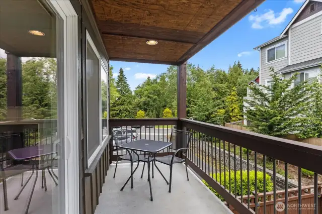 Long 14 foot long, covered deck. East-facing