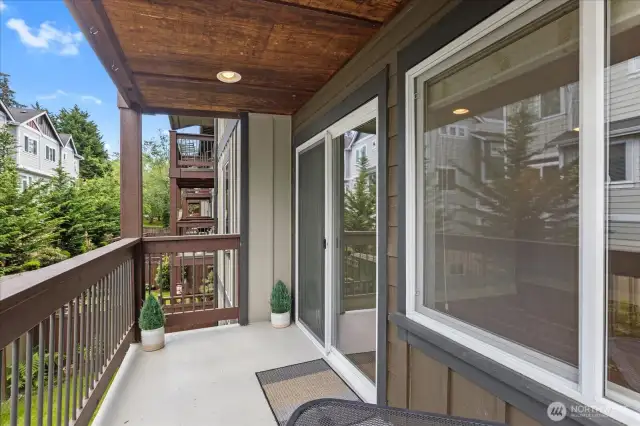 Plenty of space for potted plants, patio table, and porch sitting!