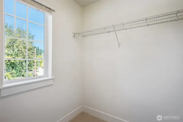 Walk-in closet with window
