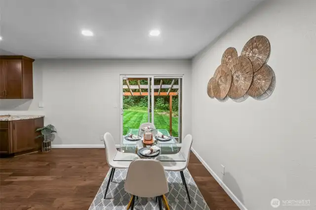 Patio slider for easy access to that lush backyard.