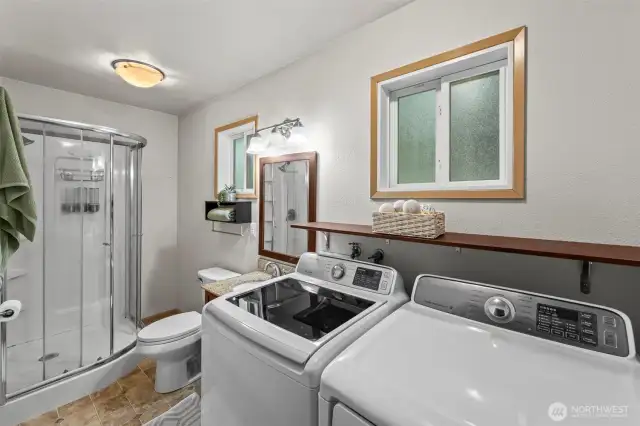 Laundry and 3/4 bath, right in from the garage.