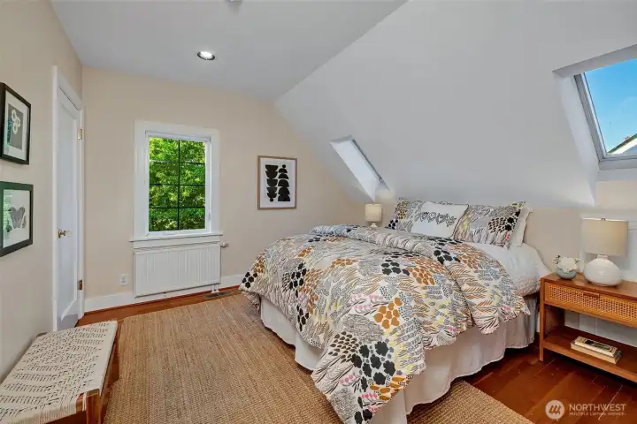The third upstairs bedroom faces the front garden and in the winter, the light from these skylights will brighten your days.