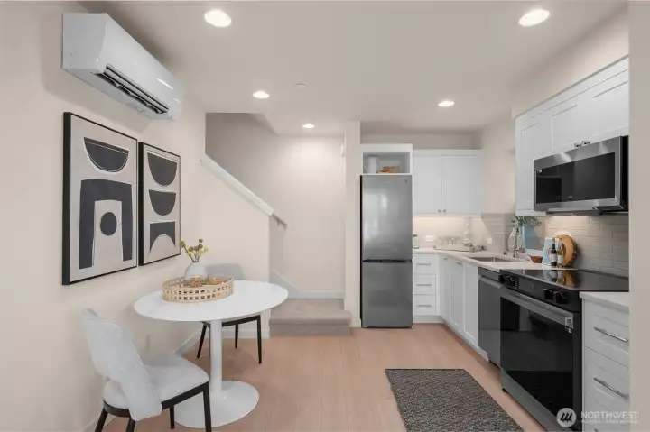 Photos of model home with similar finishes & floor plan.