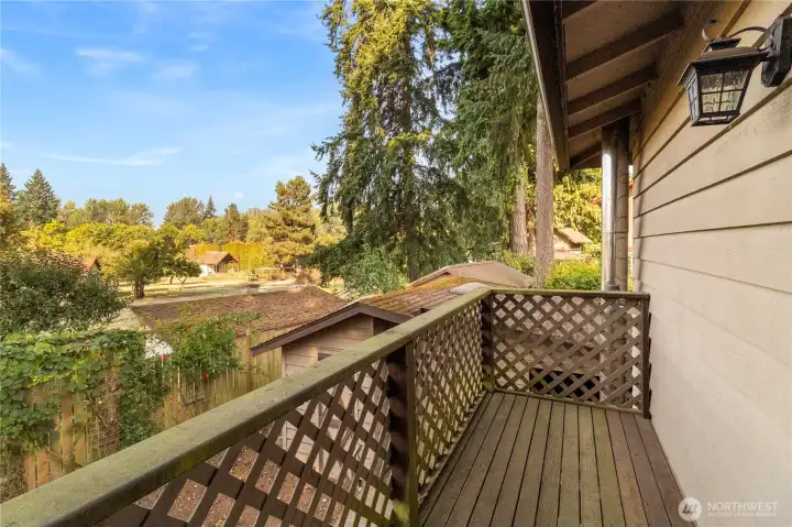 Enjoy your morning coffee on the deck off the owner's suite.