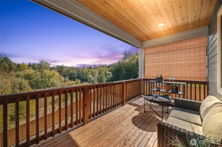 Huge deck on the main level.