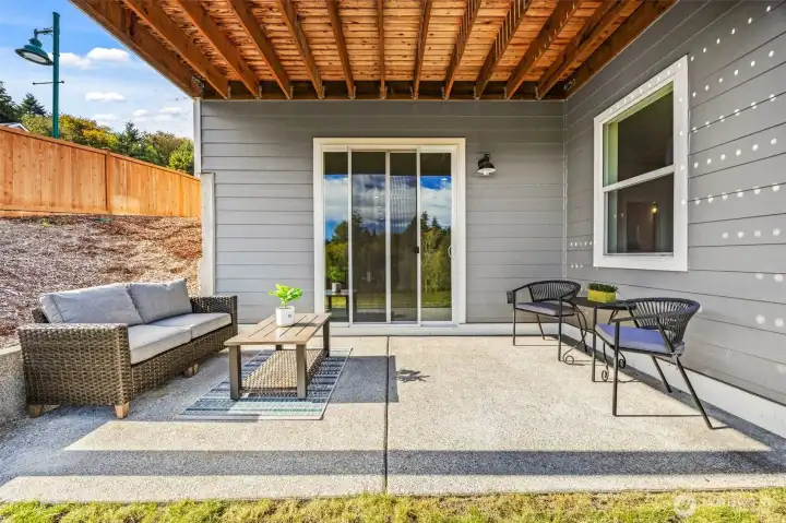 Lower covered patio.