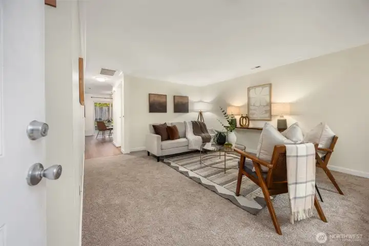 This light and bright home has fresh carpet and flooring throughout.