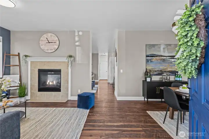 Enter into your front room and dining area.