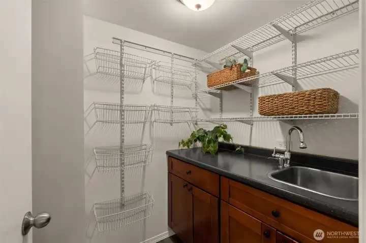 Large pantry with a prep sink!