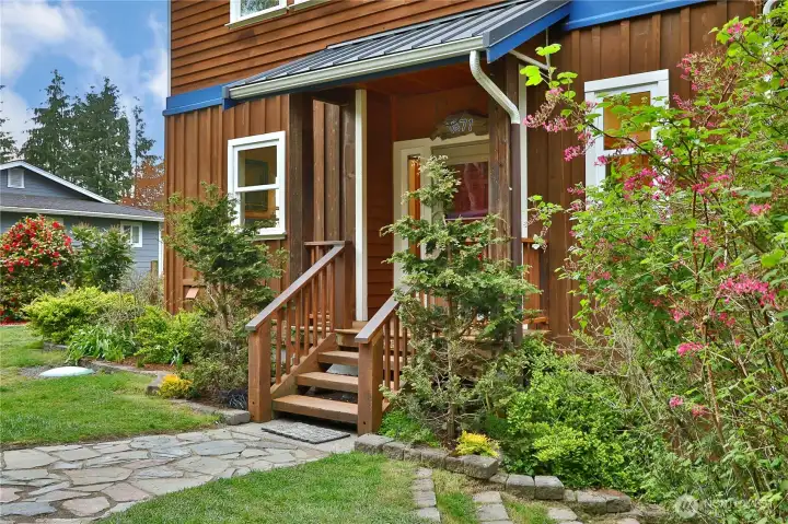 Entry looking through the foliage