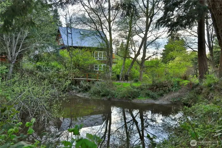 View of the house from across the pond