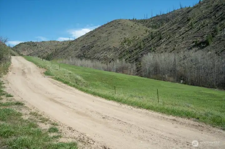 You can see the gentle slope from the road.