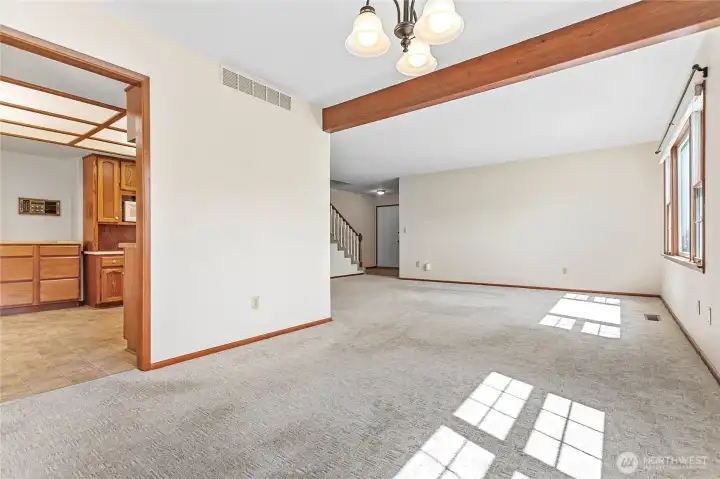 View from dining room area.