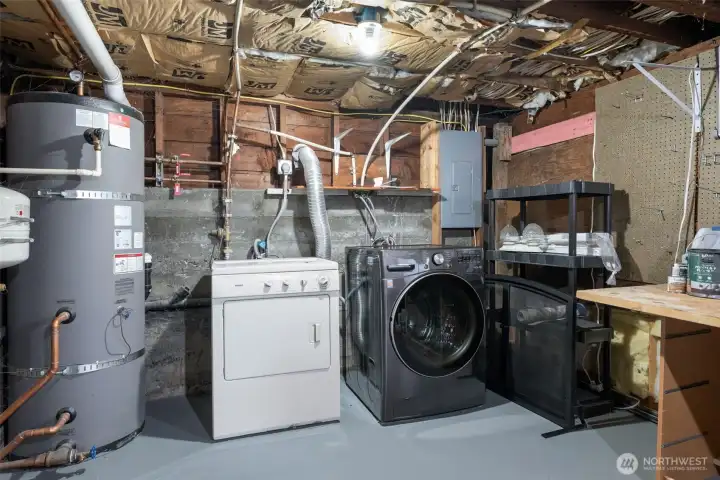 Laundry and mechanical/storage room