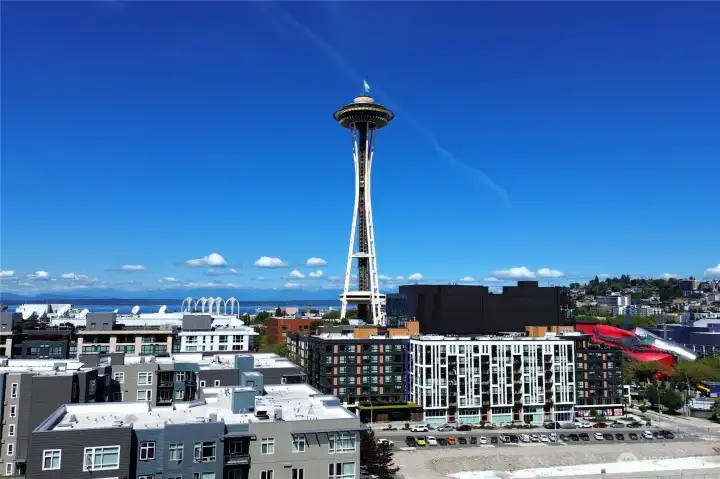 The Space Needle view from the rooftop The Space Needle view from the rooftop