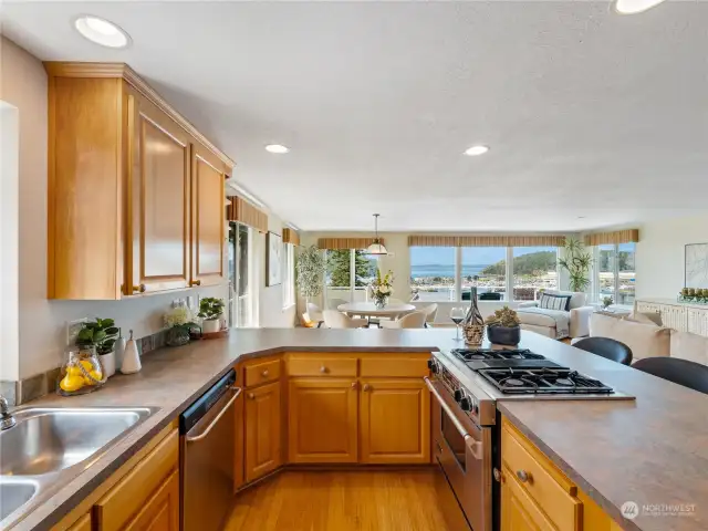 Ample open kitchen