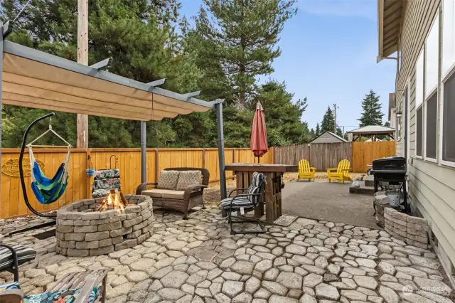 Extended Patio & Fenced Backyard