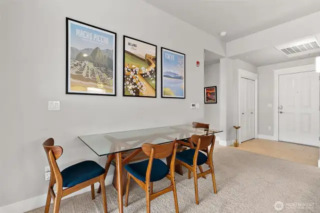 There is ample room for a large dining table hosting dinner parties, family meals or casual gatherings.