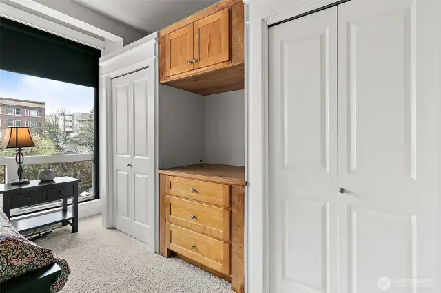 The Custom built-ins and the abundance of available closets offer plenty of space for all your storage needs.