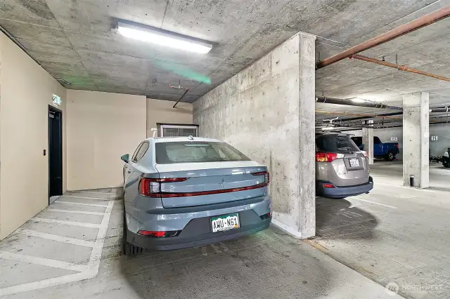 The designated parking space for Unit 711 is on floor three, and is extra wide for handicap accessibility. This is a gated and secured parking garage.