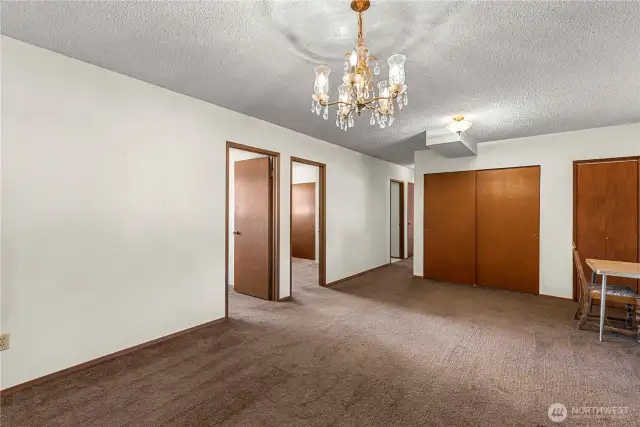 Lower level entertainment area.