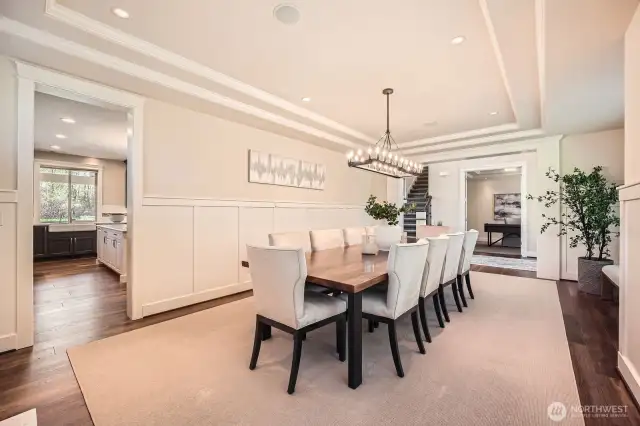 Entertainment sized Dining Room with Fireplace.