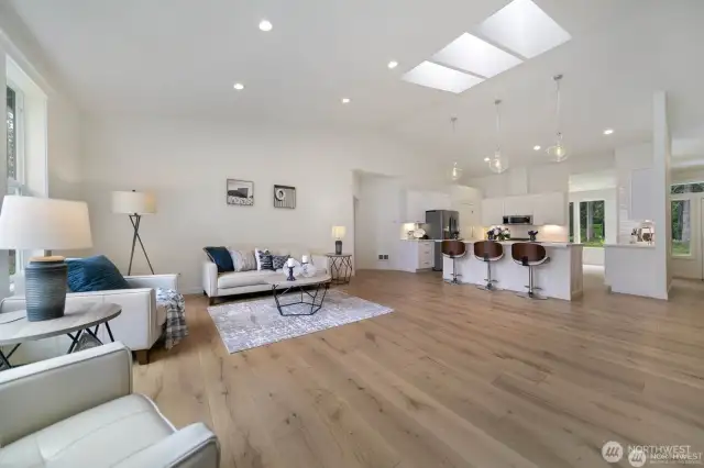 Gorgeous open floor plan with cathedral ceilings.