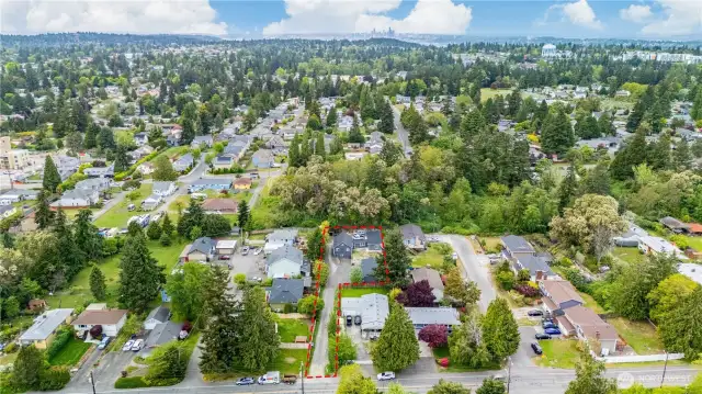 Aerial view of the property