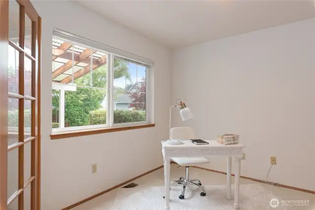 The office or fourth bedroom, which includes a closet on the right side, is not depicted in the image.