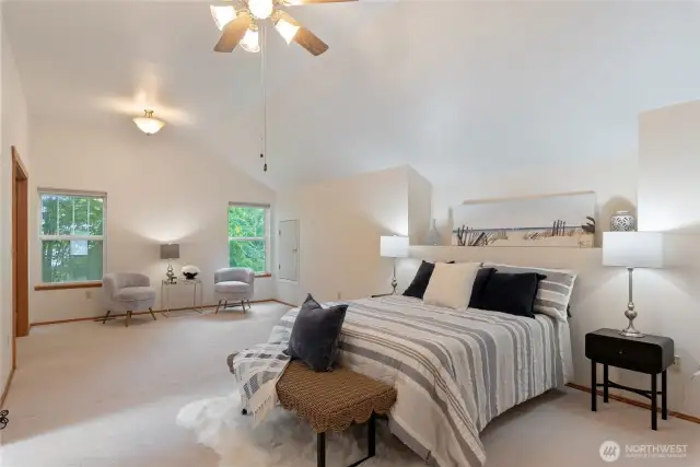 Spacious primary suite designed for ultimate relaxation and escape.