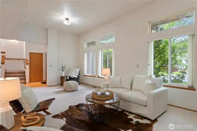Big windows allows substantial light in the living room.