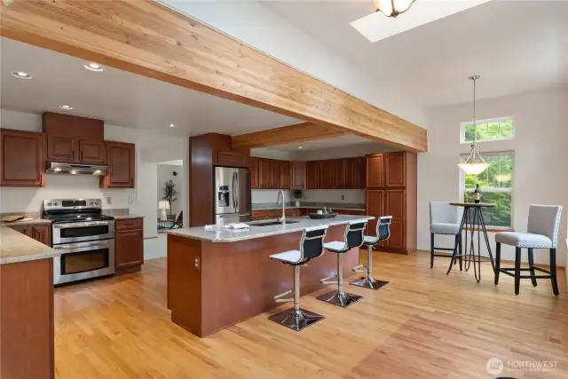 Beautiful huge beams in the kitchen.