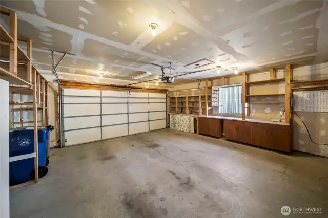 2-car attached garage. Insulated & sheet-rocked with automatic garage door opener.