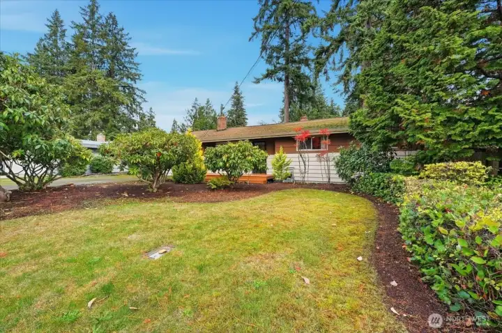 Spacious front yard on quiet street.
